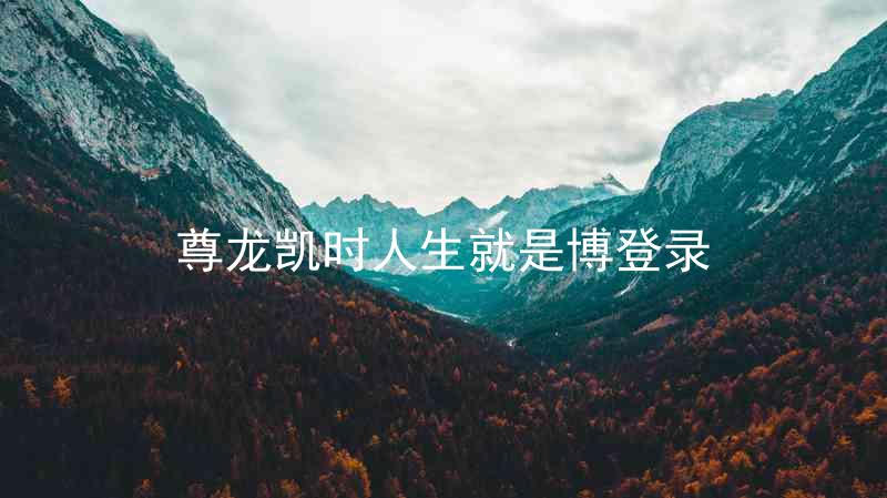 尊龙凯时人生就是博登录